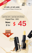 Load image into Gallery viewer, Legend Age Lipstick and Lipstick (Ginseng) Dual action for plump and Hydrated Lips, Moisturizing and anti-aging lips
