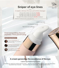 Load image into Gallery viewer, Legend Age Radiance eye cream is an  anti-aging skin care product, it has liquid crystals emulsifying technology, has fast penetration, high absorption and steady release, will reduce the fine wrinkles and nourish around the eye skin area and keep you a plumping and younger look.
