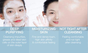 3 in 1 Legend Age Cleansing Mousse is an amino acid face cleanser.  It also contains many herbal compounds and essence ingredients can hydrating and nourishing skin while deep purifying. The addition of probiotics can help balance the skin conditions and better adsorption of essence.